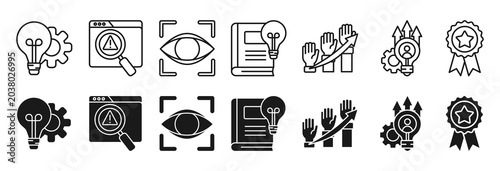Curiosity icon set. Thinking and investigation symbol