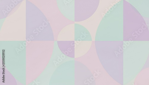 Soft Pastel Geometric Background with Curved Shapes and Minimalist Design