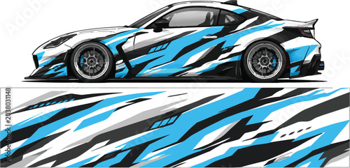 Sport Car with Blue Black Decal.