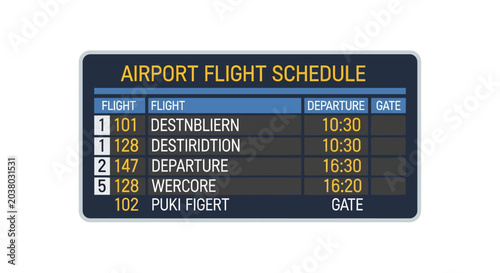 Canvastavla Airport Flight Schedule Information Board Display