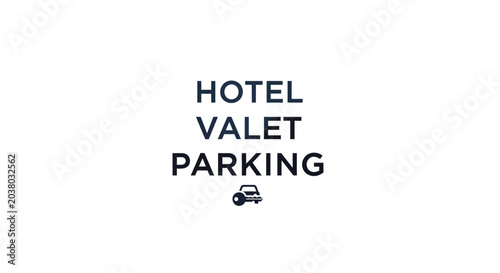 Cuadro en lienzo Minimalist Hotel Valet Parking Sign with Car Key Icon