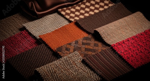 Textile swatches collection assorted fabrics textures and colors for design