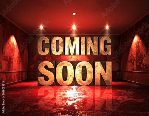 Coming soon, dramatic, red room