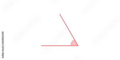 Cuadro en lienzo Acute Angle. 60 Degree Symbol in Mathematics.