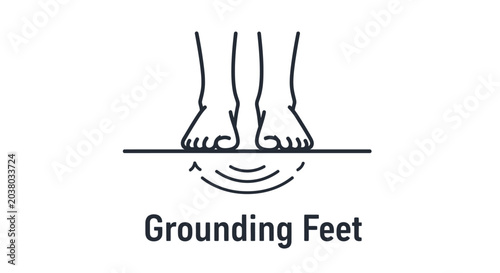 Icon of human feet standing on ground representing grounding and mindfulness practice.