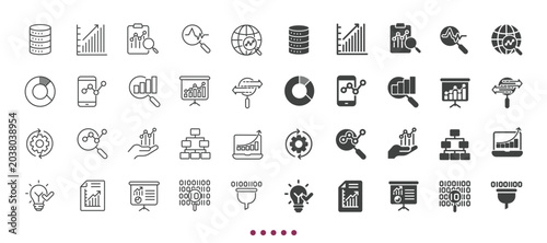 Bild auf Leinwand Data analyst icons collection