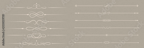Elegant vintage decorative line elements vector set