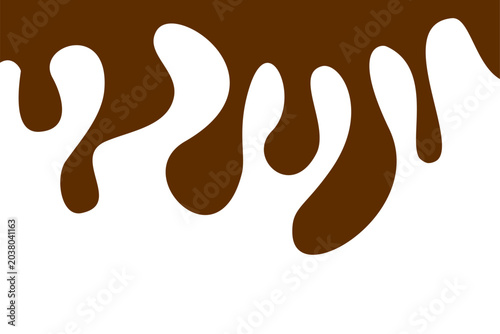 Schilderij op canvas Delicious melted chocolate flowing smoothly with rich cocoa texture, glossy syru