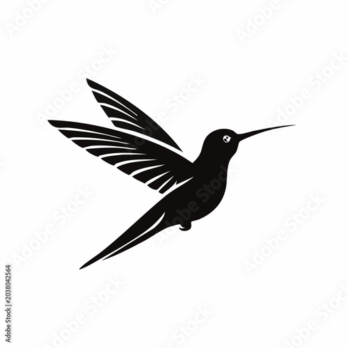 Minimalist Hummingbird Silhouette: Elegant Vector Design for Nature Enthusiasts artwork