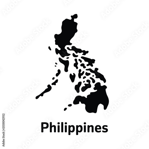 Foto Philippines Silhouette Vector Illustration On White Background