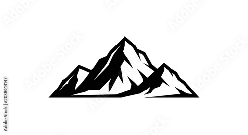 Konstfotografi Black and white mountain range peaks.