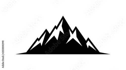 фотографія Black silhouette of mountain peaks.