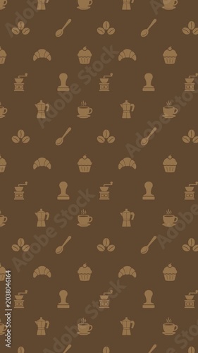 Coffee Icons Seamless Loop Background 4K