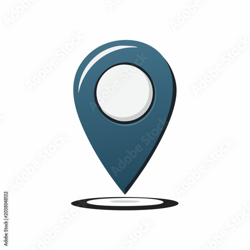 Navigation icon with gps pin, vector illustration with clean and modern style
