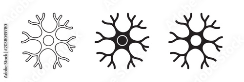 Tableau sur toile Neuron cell icon set