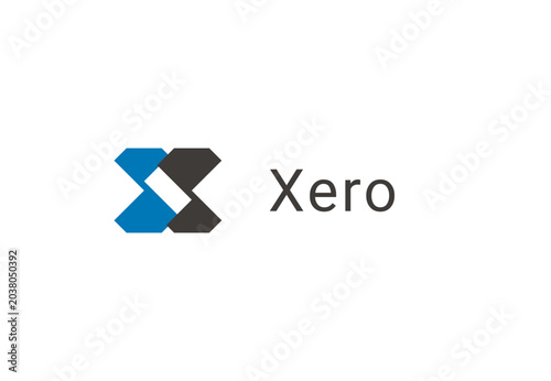 Modern Xero letter X logo template, geometric abstract corporate brand identity vector Minimalist Xero logo design, corporate lettermark vector illustration for technology startup
