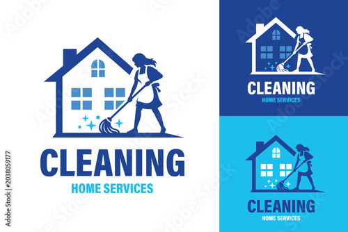 Illustration of vector graphic of House cleaning logo.