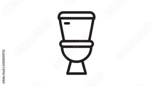 Foto Minimalist toilet line icon vector, modern bathroom plumbing fixture illustratio