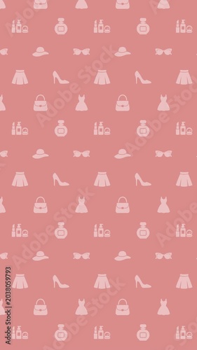 Fashion Icons Animated Background Loop