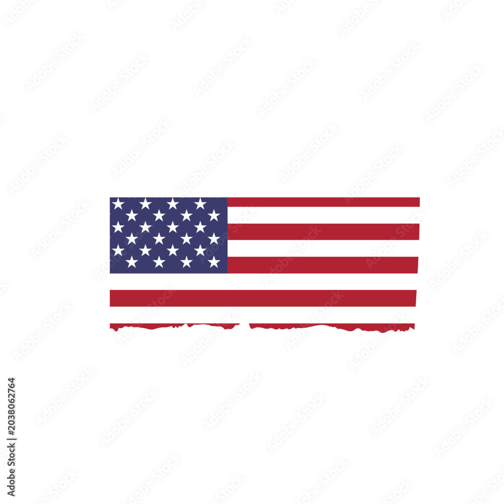 Obraz premium USA flag_Rectangle Shape Icon for Geometric Design Templates and Creative Layouts