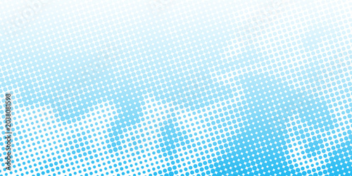 Bild auf Leinwand Abstract Blue and White Halftone Dot Pattern Gradient Background