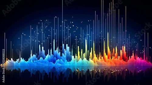 Digital color music equalize glowing light abstract background