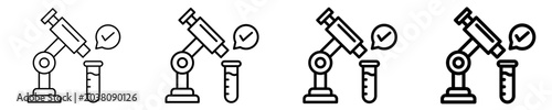 Schilderij op canvas Microscope Icon Set Different Style Collection