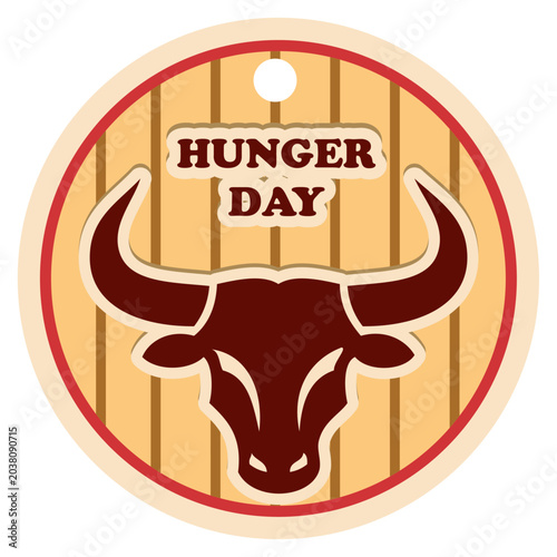 Hunger Day round label