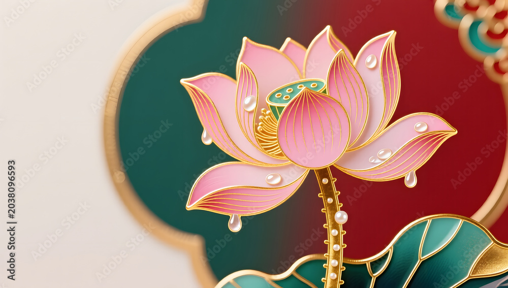 Obraz premium Summer New Chinese lotus pond elegant art