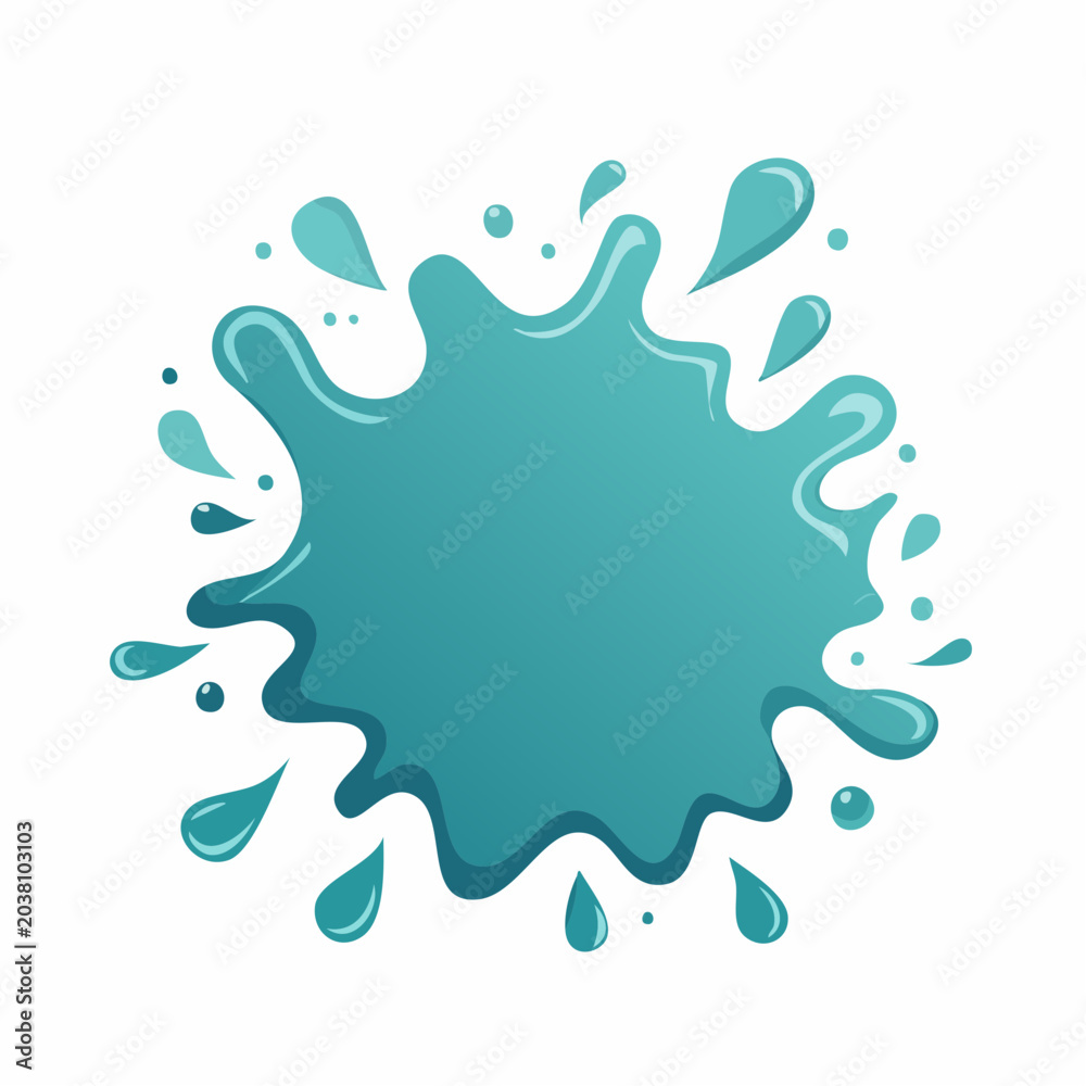 Fototapeta premium Turquoise Water Splash Illustration