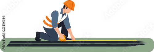 Teamwork and collaboration on moving escalator illustration.