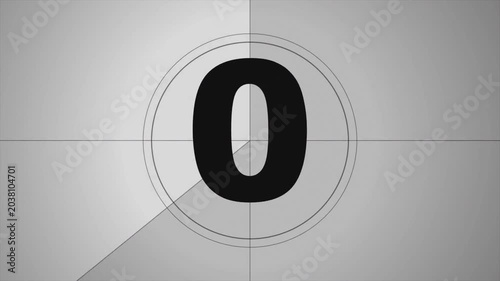 Vintage Film Leader Countdown Animation with Scratch Grain and Flicker Effects, Retro Cinema Style, Old Movie Opener, Gritty Textured Motion Graphic, Analog Aesthetics 4k video