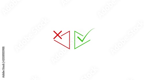 minimalist right and wrong symbol scale up motion graphic.