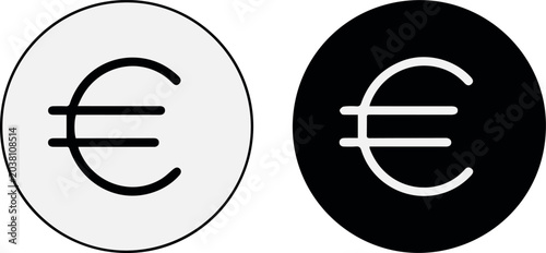 Quadro em tela Euro app icon variations showing color inversion