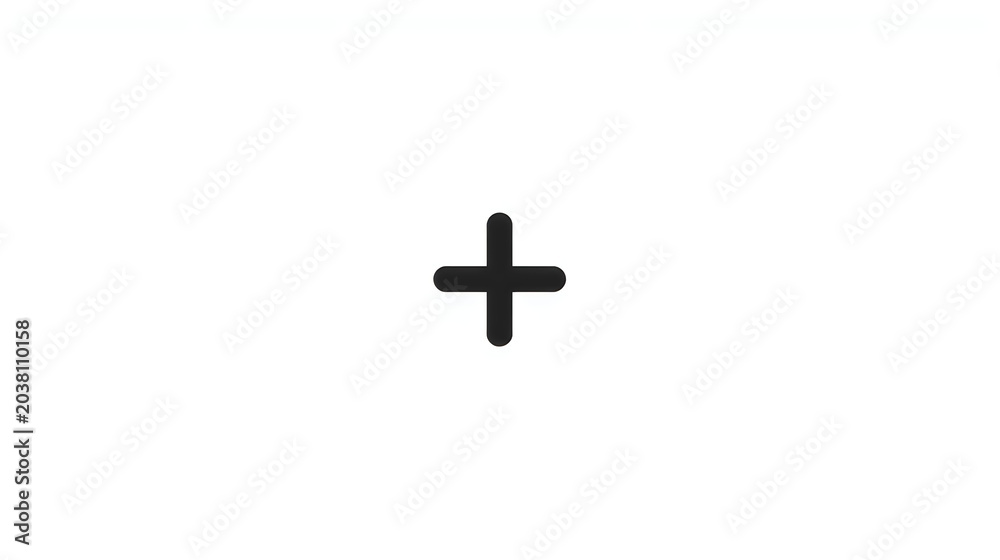 Fototapeta premium Plus icon on white background, modern flat vector design