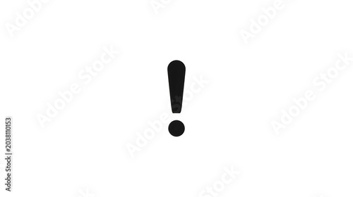 Exclamation Mark Icon in Monochrome Flat Design