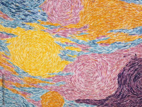 Abstract artwork texture swirl pattern colorful background painting with vibrant spiral motion and dynamic energy flow