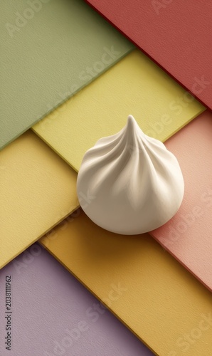 Soft Meringue on Colorful Background