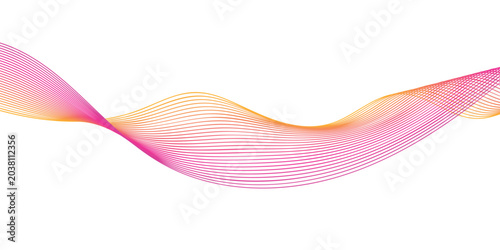 Bild auf Leinwand Abstract colorful wave background with floral nature illustration, elegant vecto