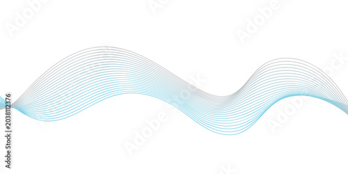 Obraz na płótnie Abstract blue wave background with flowing curved lines vector illustration grad