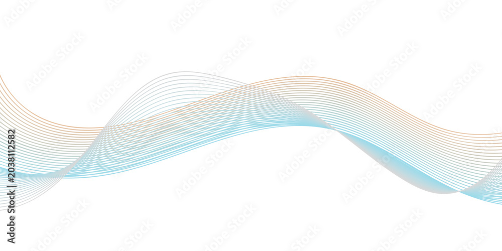Fototapeta premium Abstract Blue Wave Background with Flowing Curves and Modern Vector Design