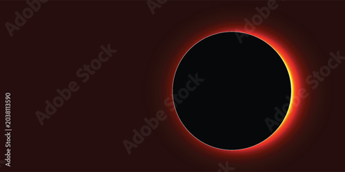 Billede på lærred Total solar eclipse showing the sun's corona and chromosphere against a dark sky