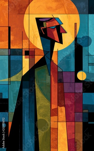 Abstract Modern Man in Colorful Style
