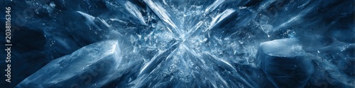 Intricate Fractal Pattern in Blue Ice