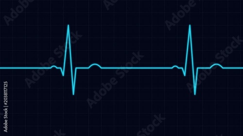 Medical EKG Heartbeat Pulse Line Loop