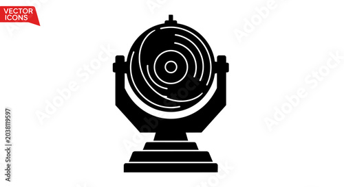 Foto Spotlight Icon Silhouette, Stage Lighting Equipment Vector