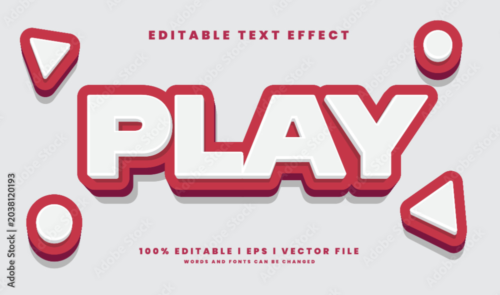 Naklejka premium Editable play text effects, modern colors.