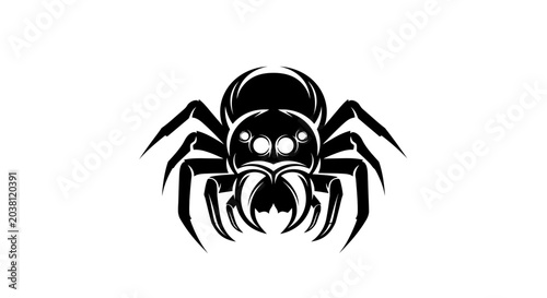 Bild auf Leinwand Black Spider Silhouette Icon, Horror, Halloween, Arachnid, Insect