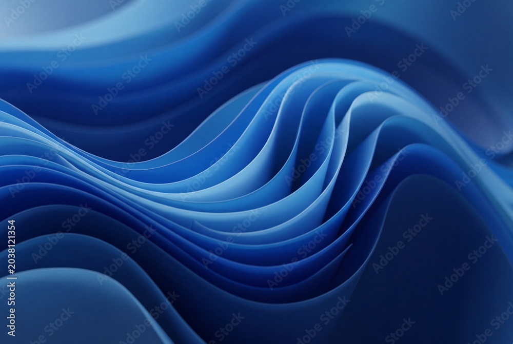 Fototapeta premium Abstract Blue Fluid Waves and Smooth Flow Background Design