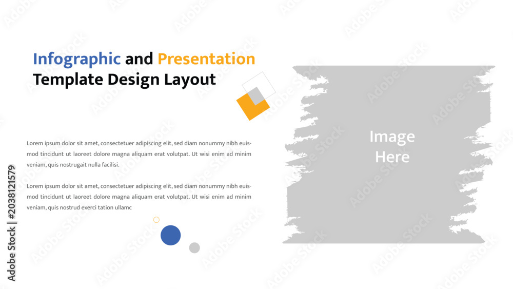Fototapeta premium Clean infographic presentation template layout with image placeholder and text sections